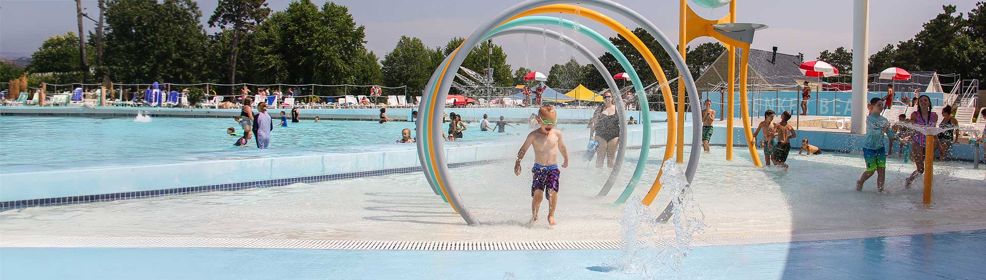 Kids playing at Bunker Beach water park