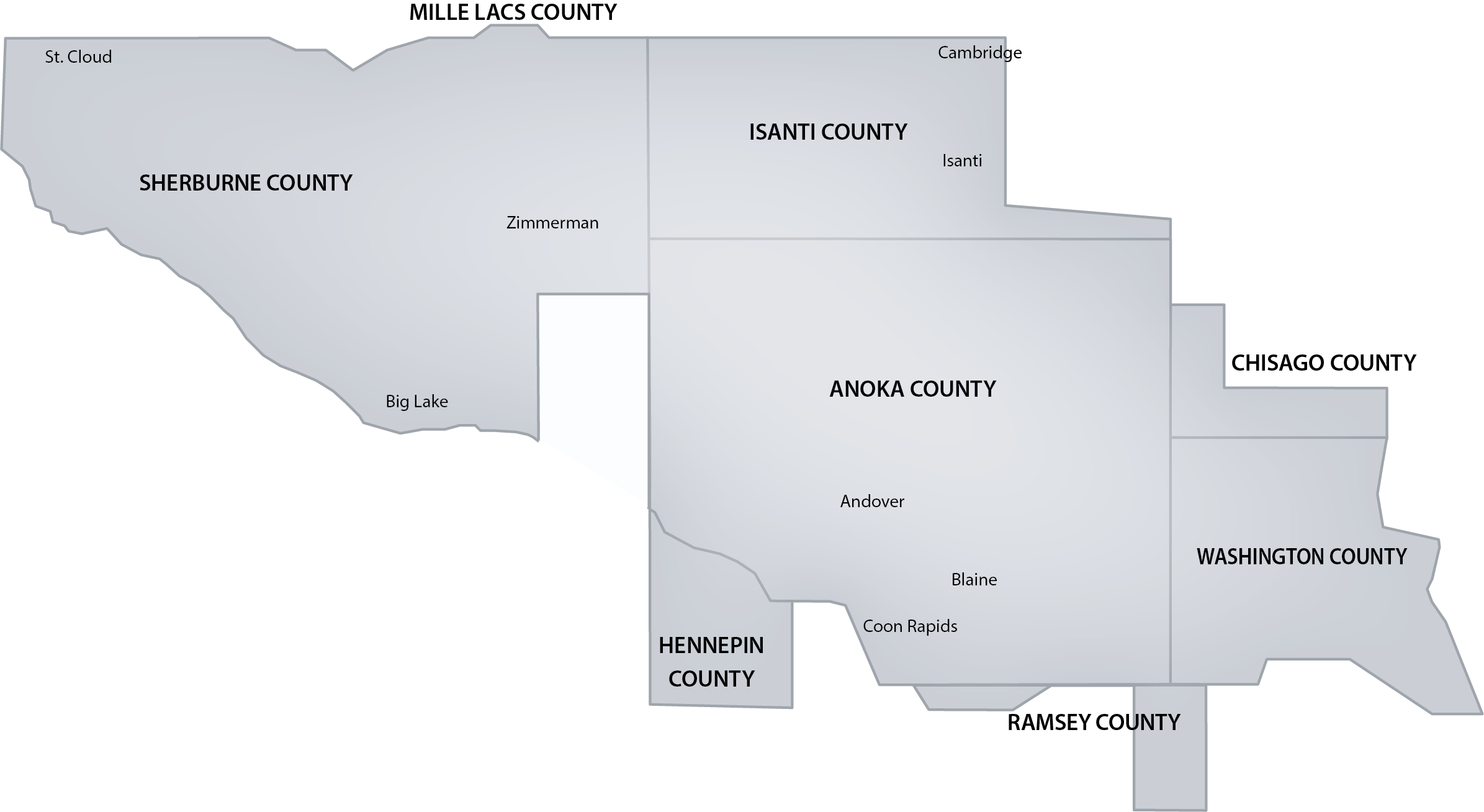Connexus service area map